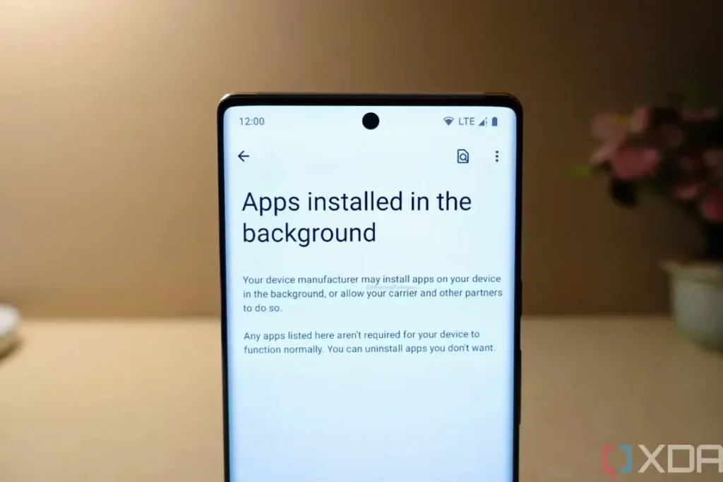 Приложения, установленные в фоновом режиме